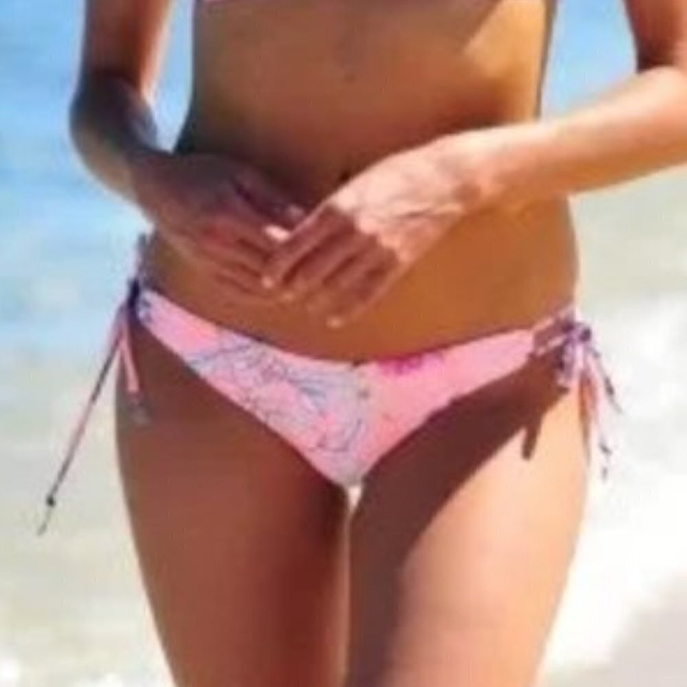 Seafolly Peach Modern Love Tie-Side Bikini 12 NWOT